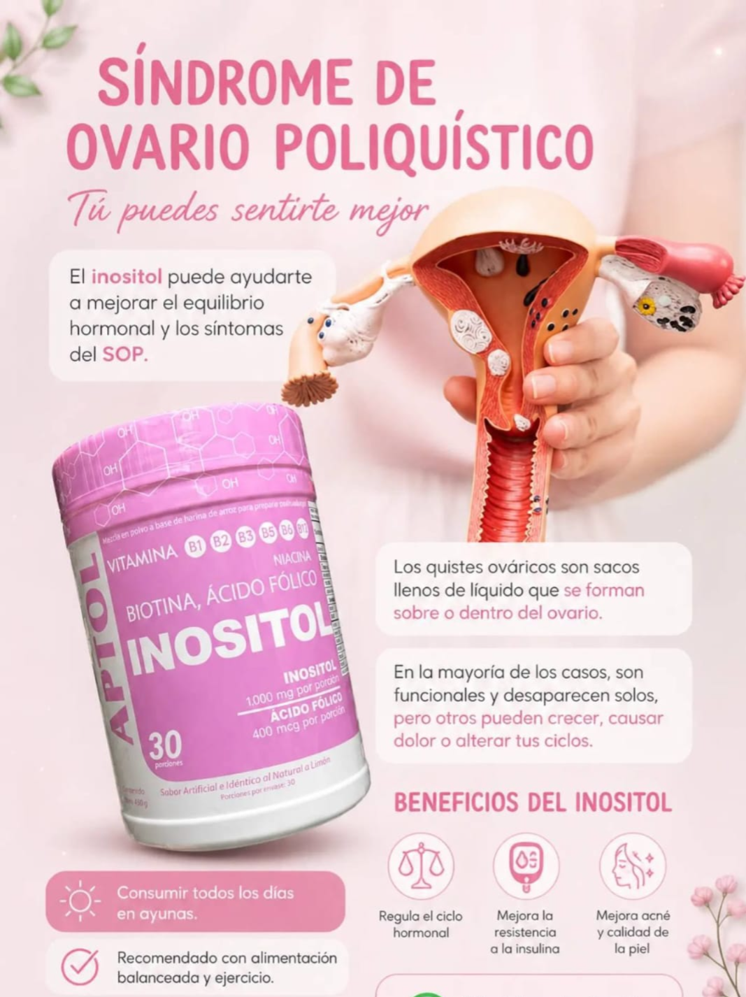 🌸INOSITOL APTIOL – EQUILIBRIO HORMONAL Y BIENESTAR FEMENINO 🌸