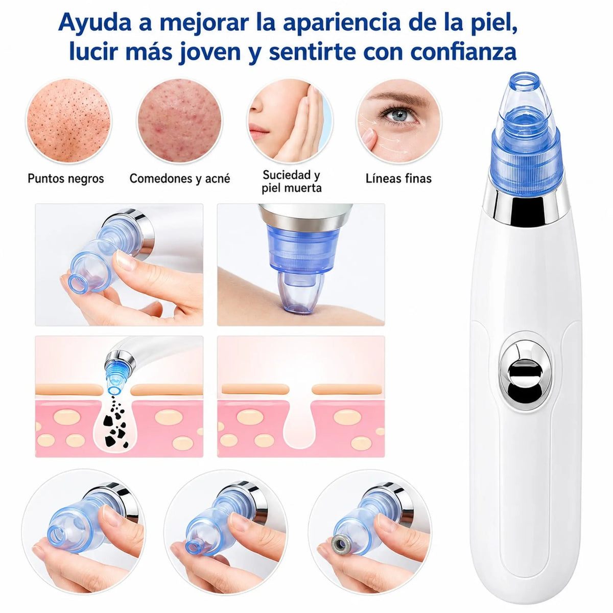 Extractor Puntos Negros Electrico By307 - Dile adios a puntos negros y piel grasosa✨