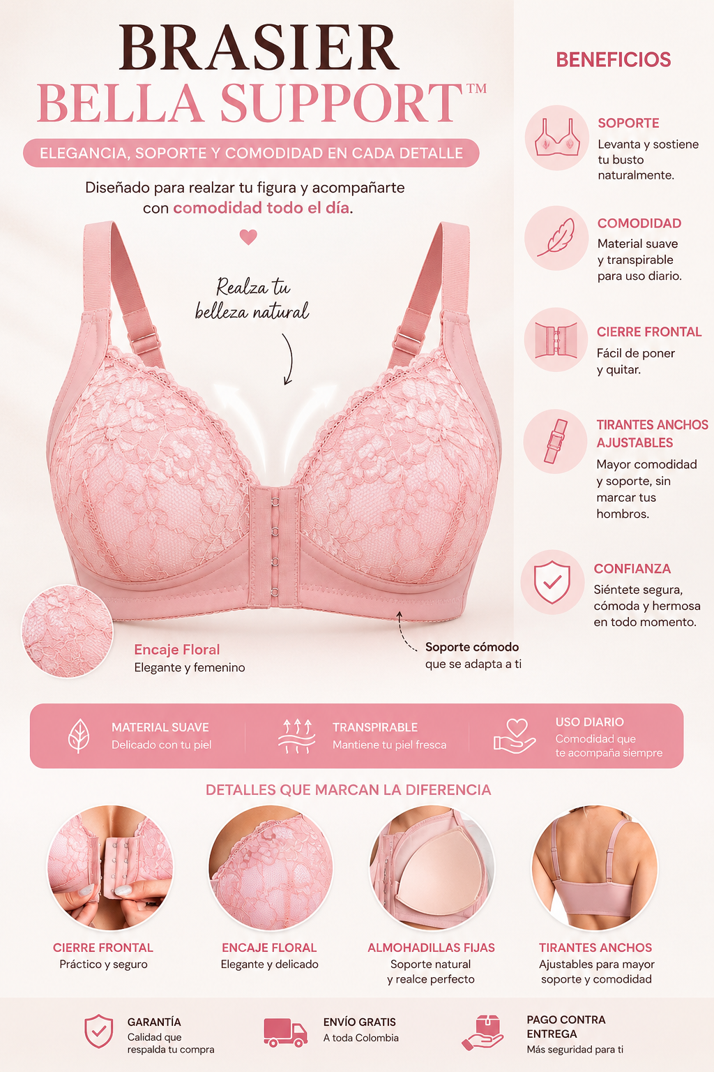 Brasier Bella Support ✨Belleza, soporte y confianza en cada movimiento🌹