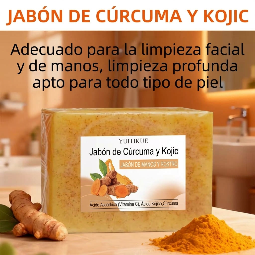JABON DESPIGMENTANTE CON ACIDO KOJICO Y VITAMINA C - AYUDA A DISMINUIR EL ACNE