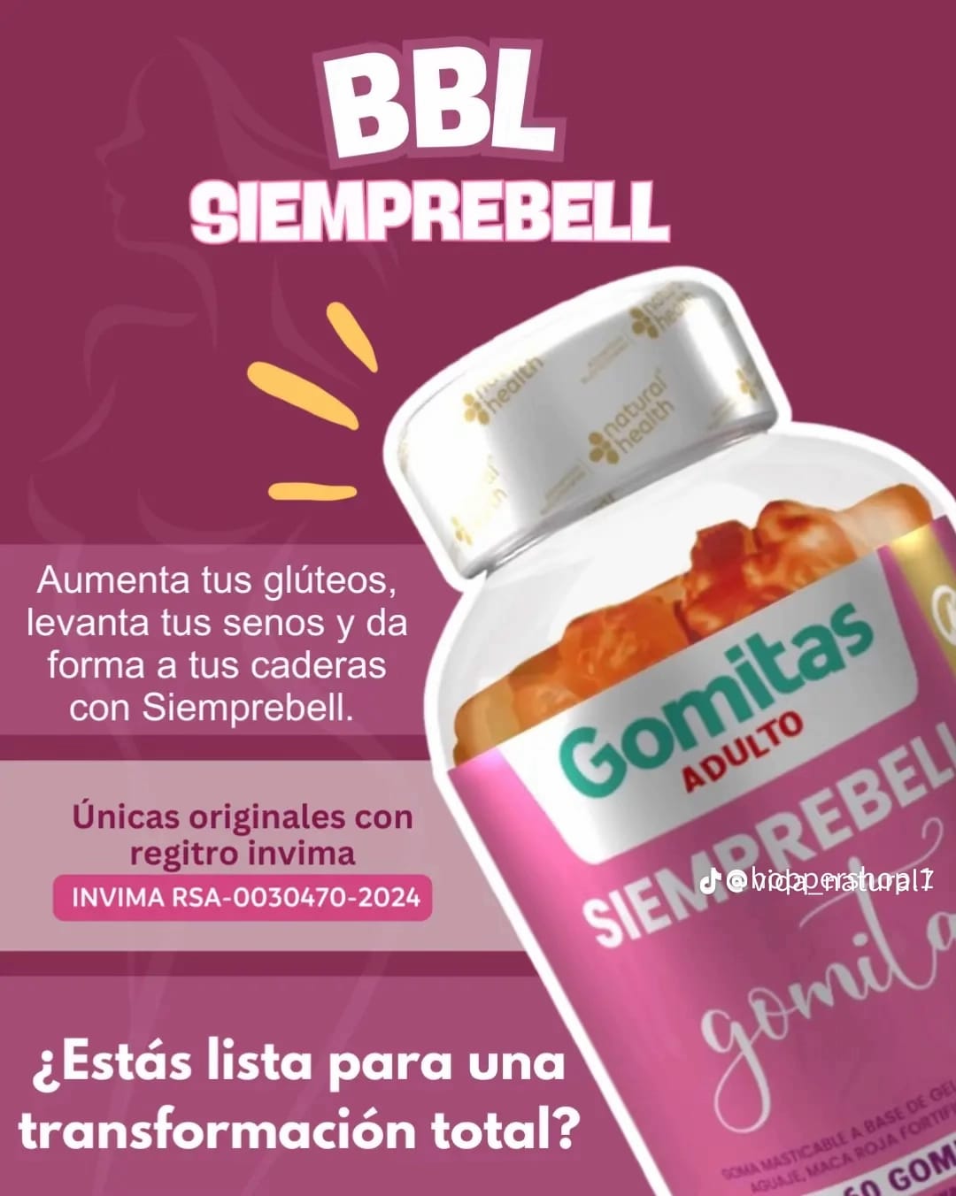 💖GOMITAS SIEMPREBELL🍑 🍑Aumenta & Tonifica Gluteos, Busto y Piernas🥰