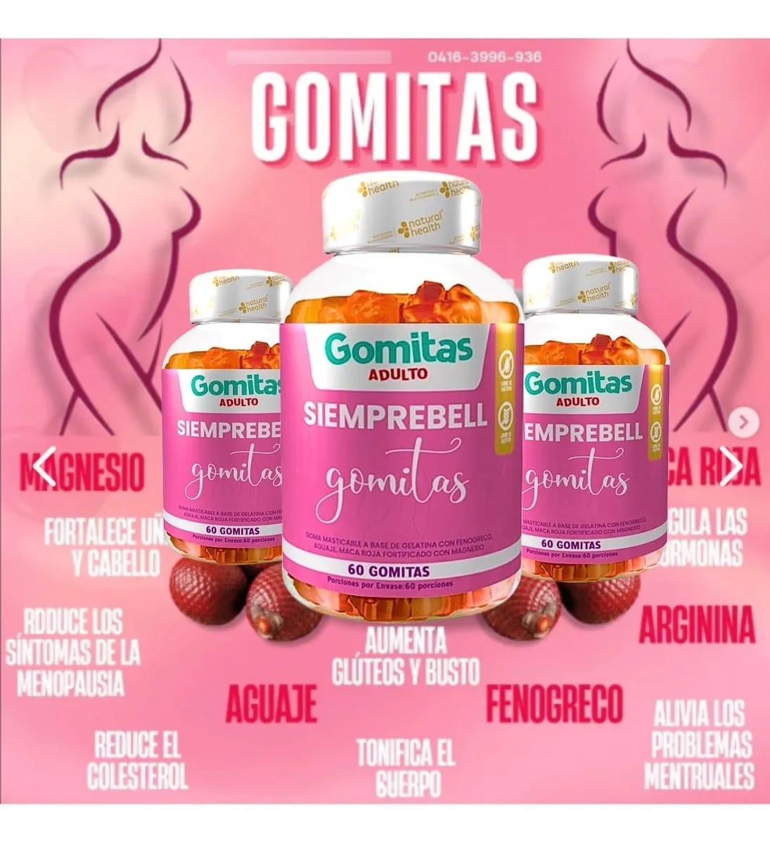 💖GOMITAS SIEMPREBELL🍑 🍑Aumenta & Tonifica Gluteos, Busto y Piernas🥰