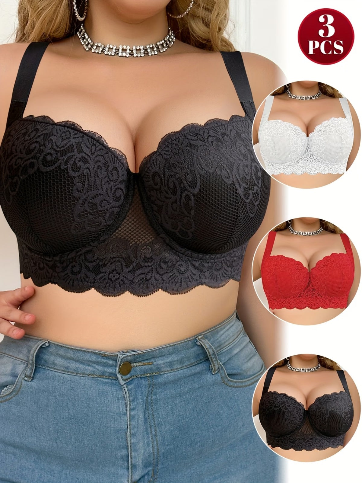 🔥Brasier Elevate Lace – Soporte Perfecto sin Aros🔥