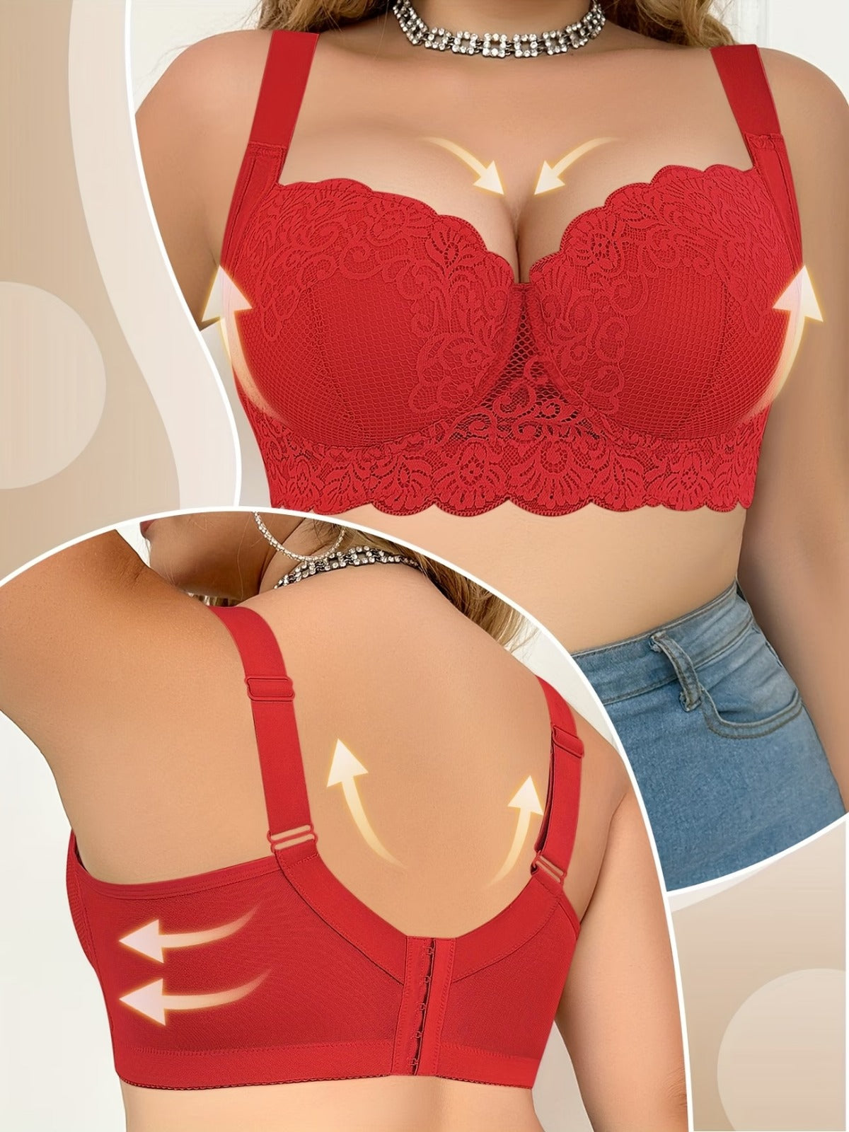 🔥Brasier Elevate Lace – Soporte Perfecto sin Aros🔥