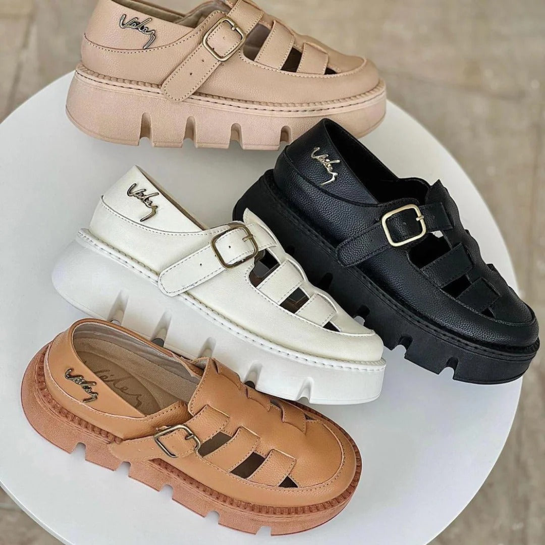 💖SANDALIAS PLATAFORMA EN CUERO🔥