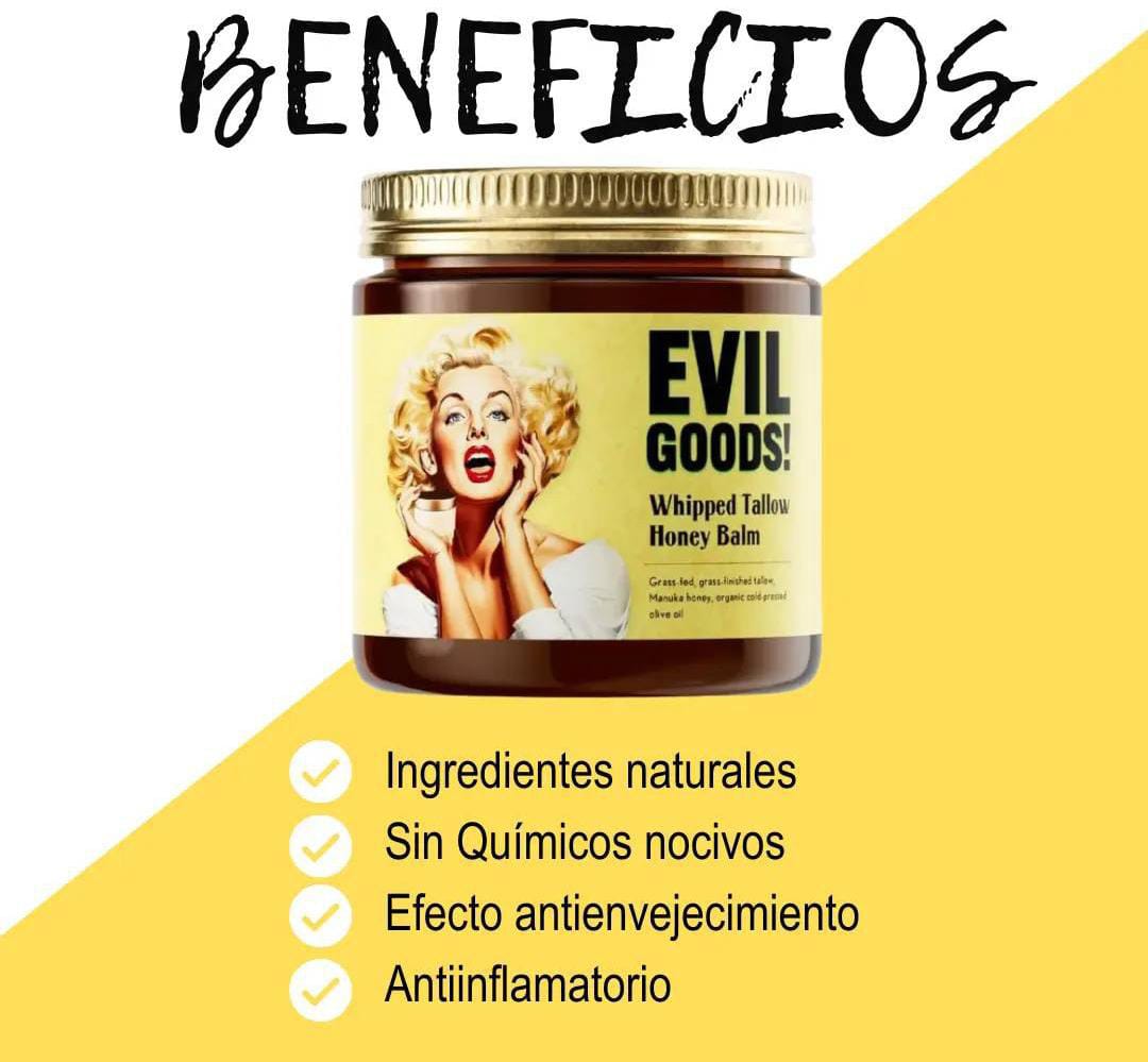 🌿EVIL GOODS! Bálsamo Facial Natural de Cebo y Miel