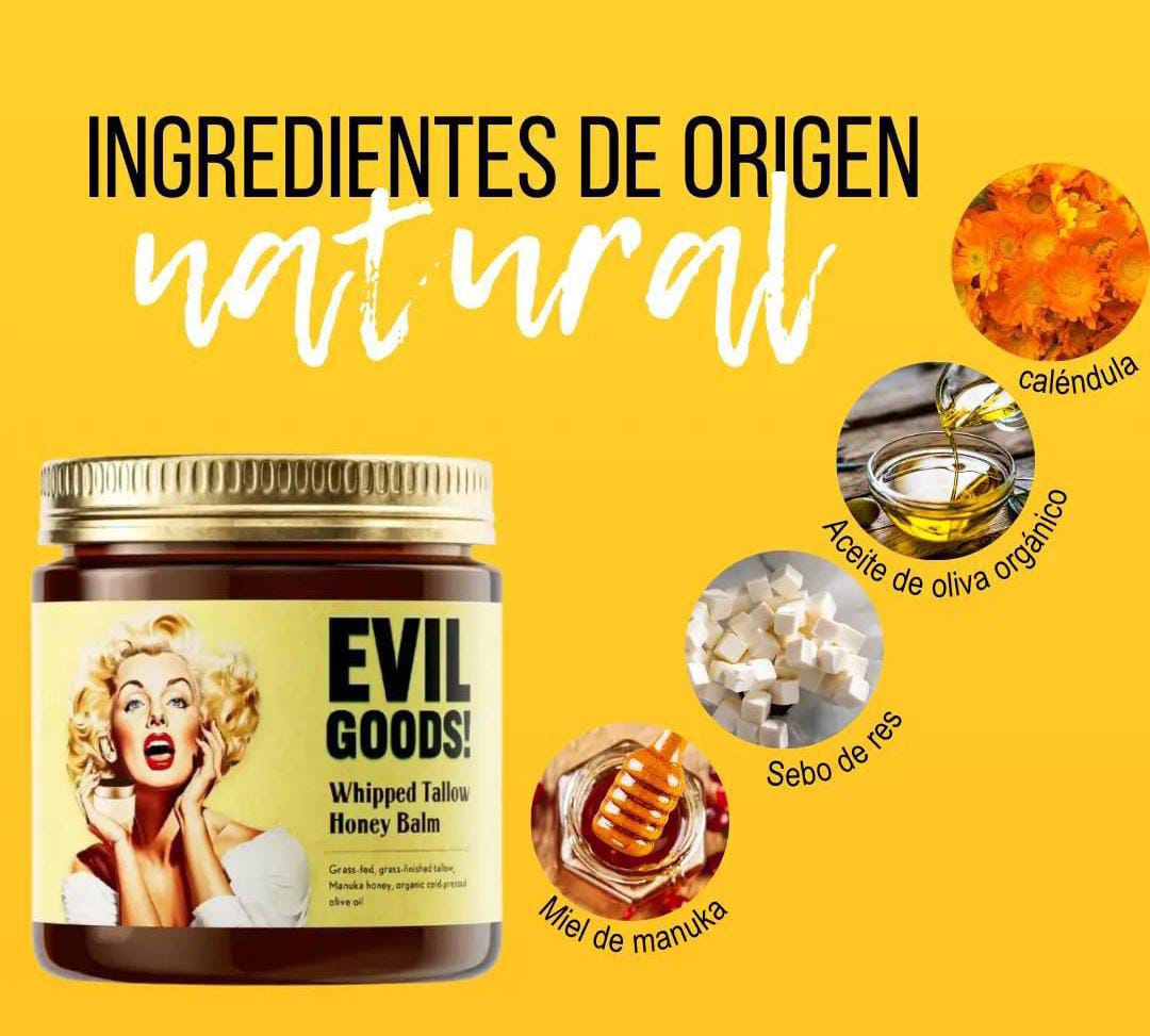 🌿EVIL GOODS! Bálsamo Facial Natural de Cebo y Miel