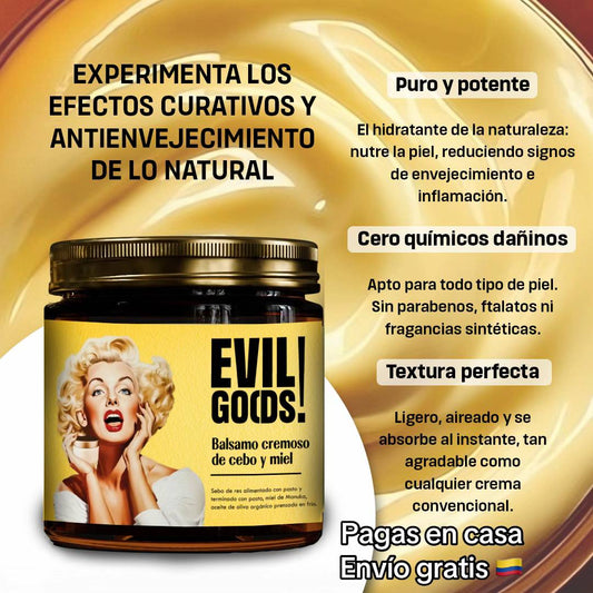 🌿EVIL GOODS! Bálsamo Facial Natural de Cebo y Miel
