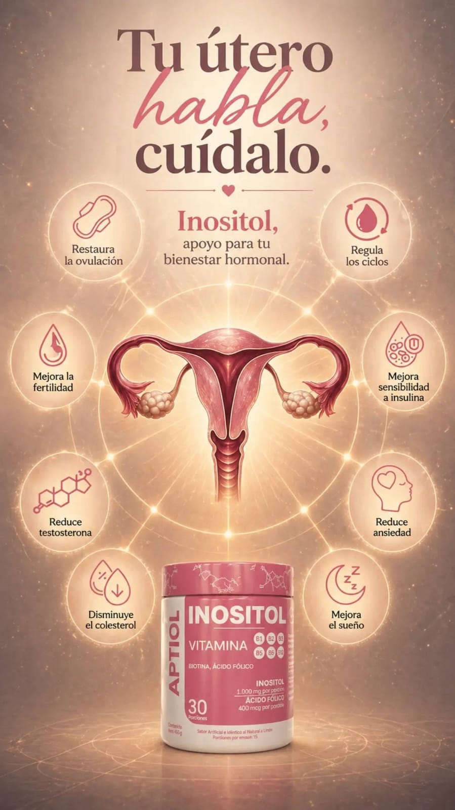 🌸INOSITOL APTIOL – EQUILIBRIO HORMONAL Y BIENESTAR FEMENINO 🌸