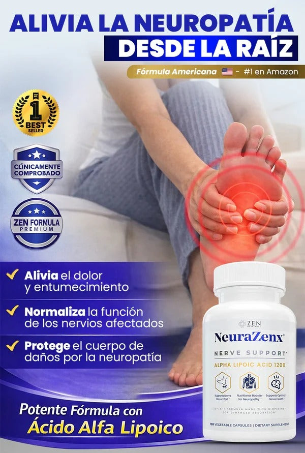 NeuraZenx, Apoya tu sistema nervioso, mejora tu calidad de vida - Dile adiós al dolor y entumecimiento