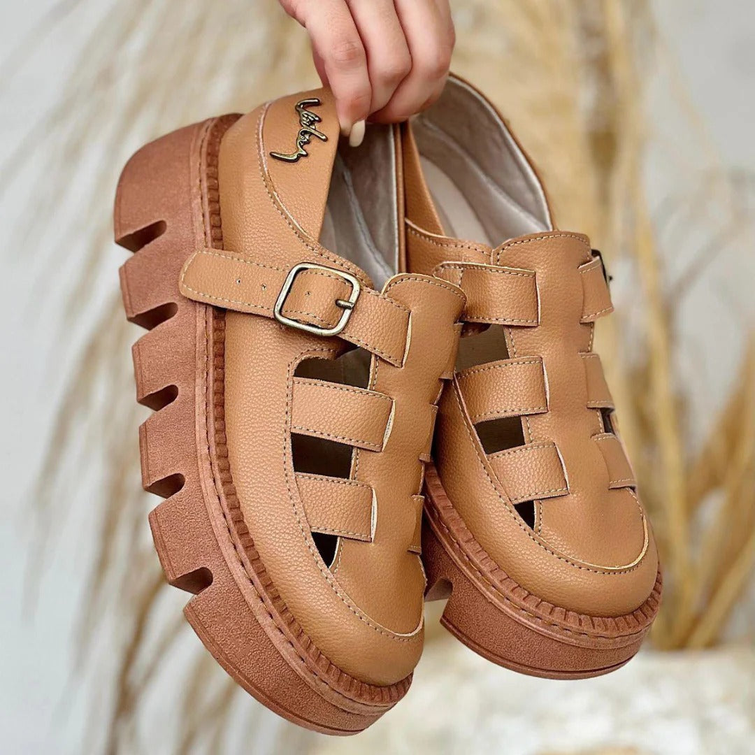 💖SANDALIAS PLATAFORMA EN CUERO🔥